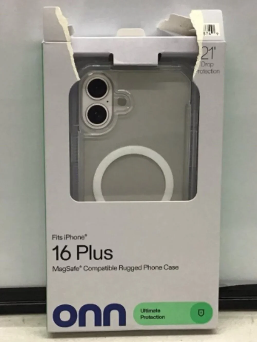 onn MagSafe Rugged Case for iPhone 16 Plus- Clear 21' Drop Tested